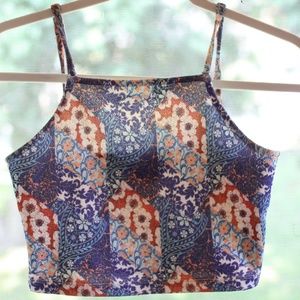 Topshop Patterned Crop Top